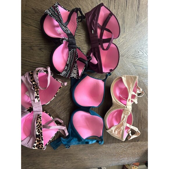 5 Victoria's Secret Pink 32DD Multi-Way Push-Up Bra Assorted Colors & Patterns - Picture 11 of 12